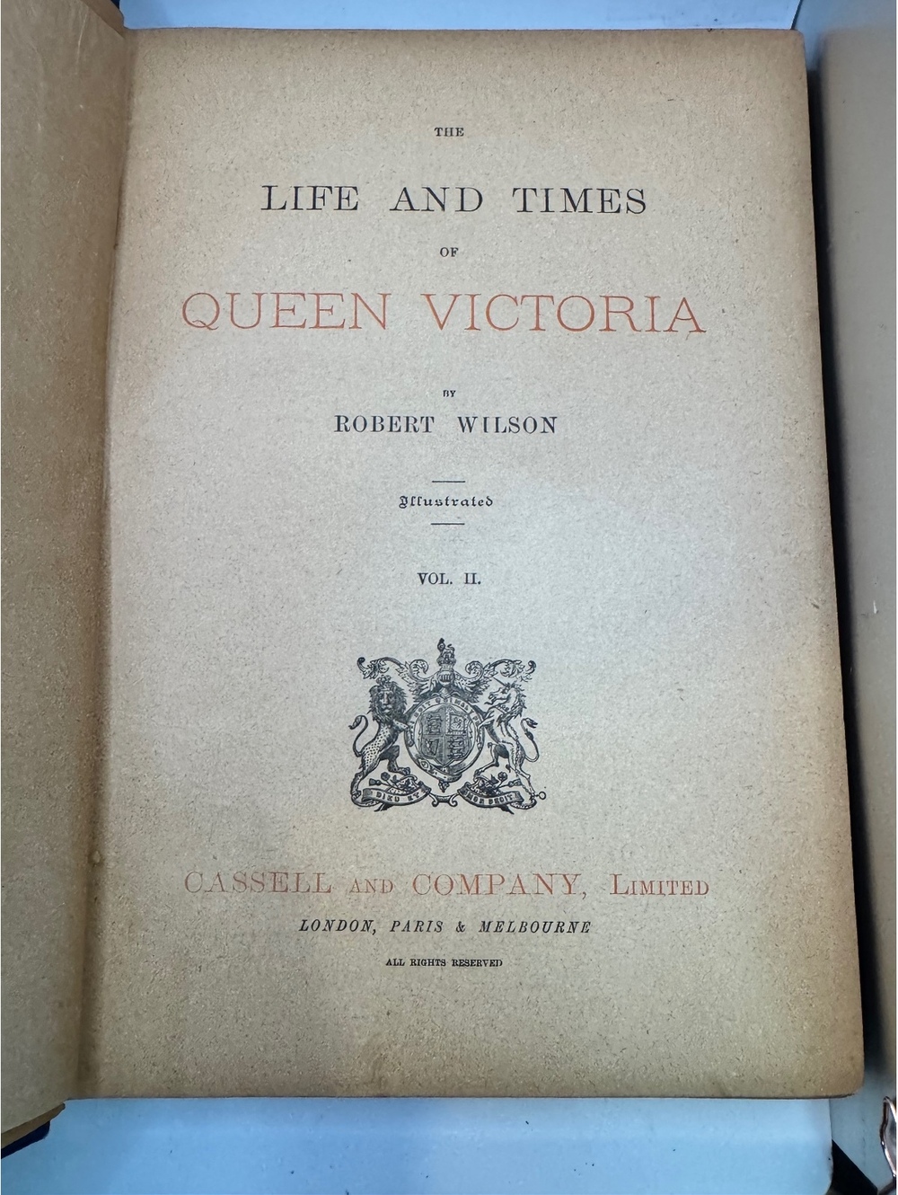 The Life and Times of Queen Victoria by Robert Wilson Vol. II - Vintage